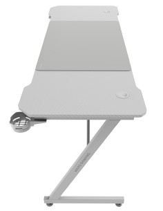 MGD-X160, Mesa Gaming Ergonómica, Superficie en Fibra de Carbono, Estructura Metálica, Alfombrilla XXL, Soporte Auriculares y Be