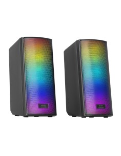 MSRGB2, Altavoces Bluetooth 5.3 15W, Procesador de Sonido DSP, Iluminación RGB Dinámica, Frontal Total Mesh, Altavoces Compactos