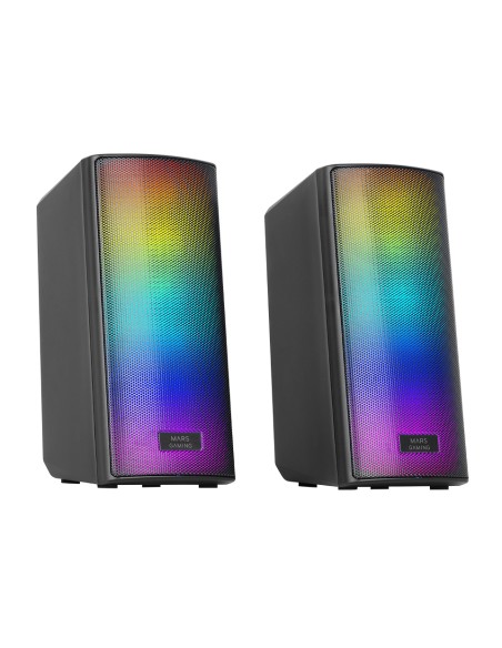 MSRGB2, Altavoces Bluetooth 5.3 15W, Procesador de Sonido DSP, Iluminación RGB Dinámica, Frontal Total Mesh, Altavoces Compactos