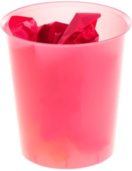PAPELERA PLASTICO TRASLUCIDO FUCSIA