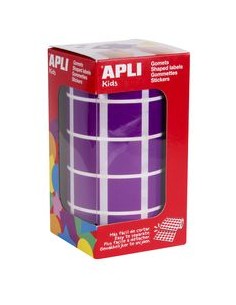 ROLLO GOMETS CUADRADOS LILA AUTOADHESIVOS 20MM