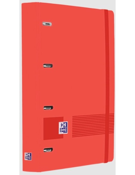 Carpebloc polyfoam a4 4 anillas 35mm con recambio cuadricula 5x5 color rojo