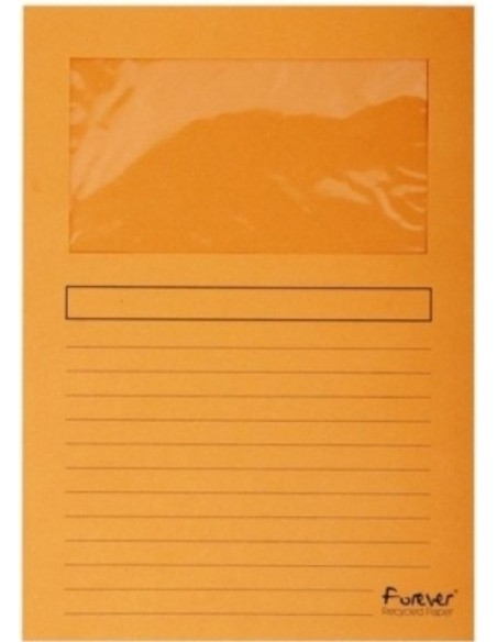 Paq 25 subcarpetas a4 con ventana 120g color naranja