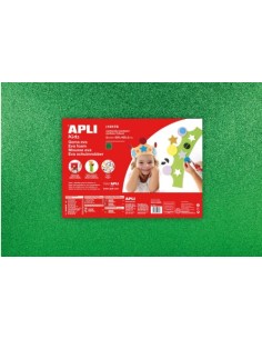PACK 3 LAMINAS GOMA EVA PURPURINA VERDE 40X60 2MM