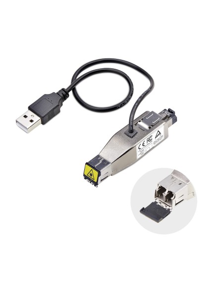 Mini Conversor de Medios de Fibra Óptica Gigabit a Ethernet RJ45 - de Fibra Monomodo (10km) o Multimodo (800m) - Alimentado por 