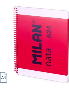 Paq 3 cuaderno espiral a4 80h 95g liso microperforado color rosa