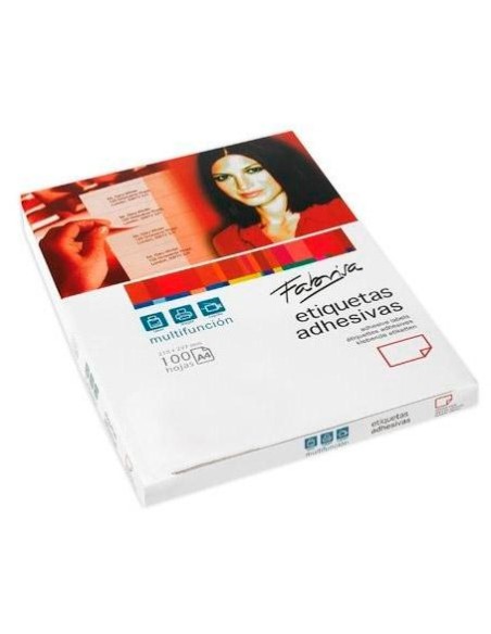 FABRISA ETIQUETAS ADHESIVAS MULTIFUNCIÓN / 105X37MM / CANTOS RECTOS - 100 HOJAS -