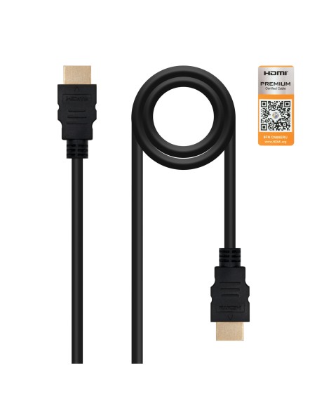HDMI V2.0, 0.5m cable HDMI 0,5 m HDMI tipo A (Estándar) Negro