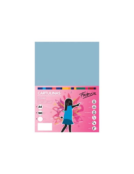 PAQ. 50H CARTULINA FABRISA 180GR A4 AZUL CL