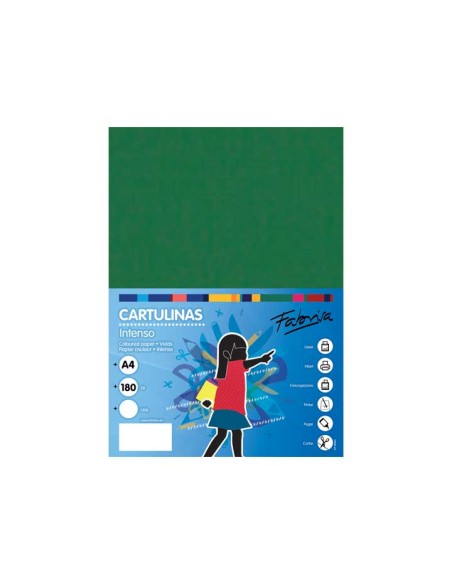 CARTULINA FABRISA 180GR A4 VERDE OSC