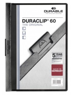 Pack 25 Unid. Duraclip 60 archivador PVC Negro, Transparente 220901
