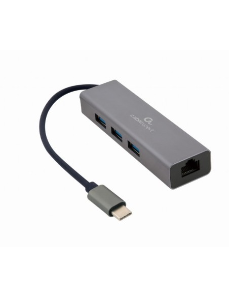 Adaptador de red USB-C Gigabit con concentrador USB 3.0 de 3 puertos