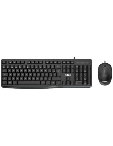 NXKME0012 teclado Ratón incluido Universal USB QWERTY Español Negro