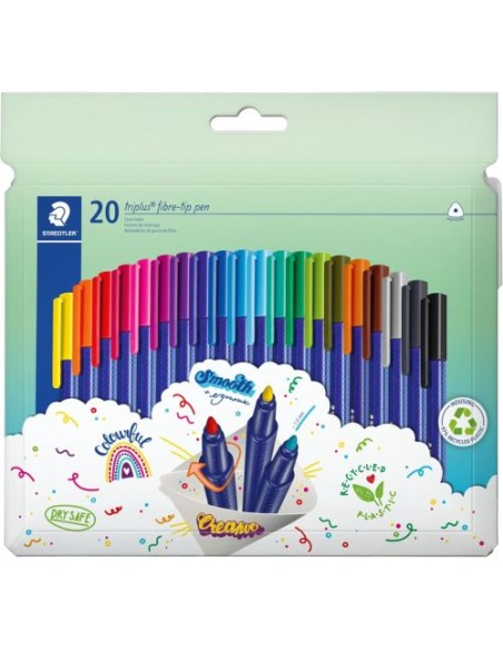 Estuche 20 rotuladores triplus 323 colores surtidos