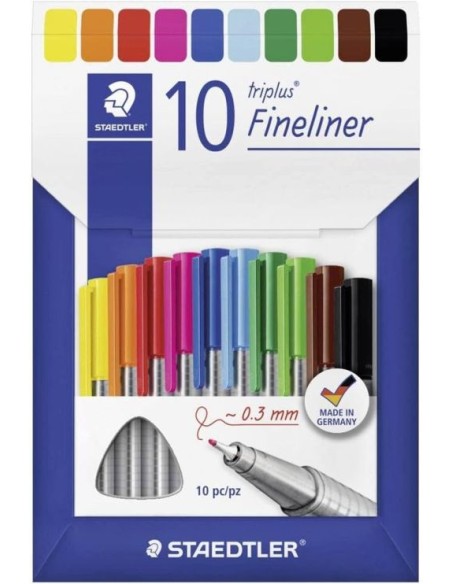 ESTUCHE 10 ROTULADORES TRIPLUS FINELINER 334 COLORES SURT