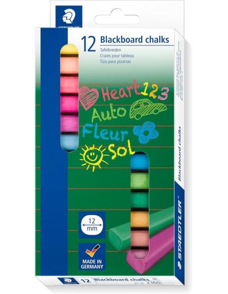 BLISTER 12 TIZAS NORIS PARA PIZARRA SIN POLVO