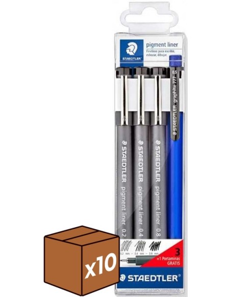 pack 10u estuche 3 rotuladores calibrados 02 04 08 portaminas de regalo