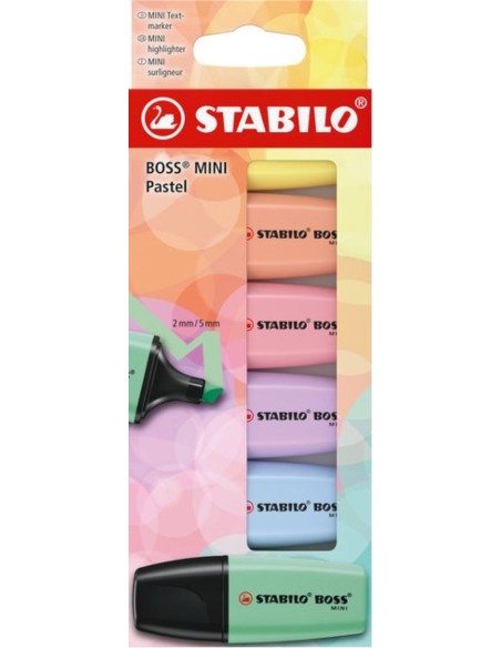 ESTUCHE 6 MARCADORES STABILO BOSS PASTEL MINI
