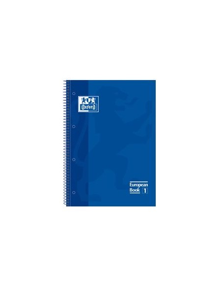 Paq 5 cuaderno espiral europeanbook1 azul a4 80h 90g cuadricula 5x5mm microperforado