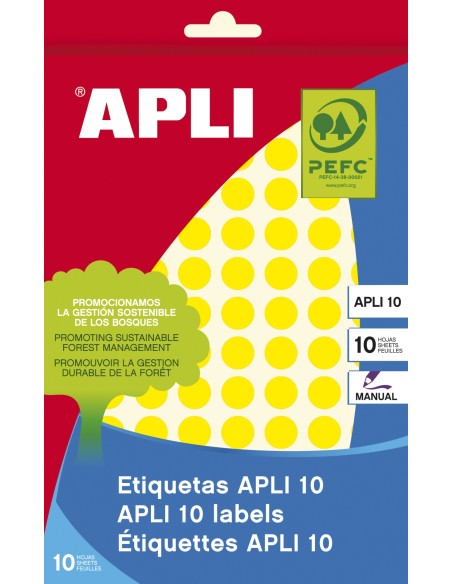02730 etiqueta autoadhesiva Alrededor Permanente Amarillo 1008 pieza(s)