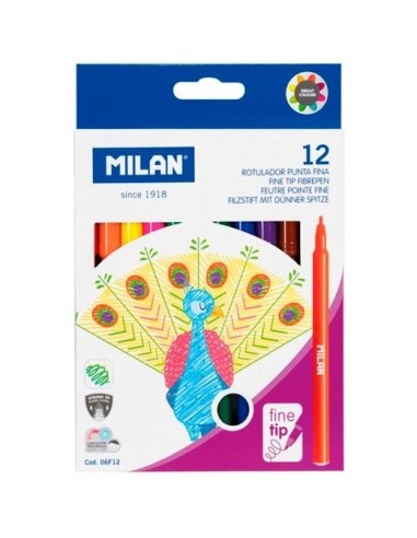MILAN ROTULADORES PUNTA FINA -CAJA 12U-