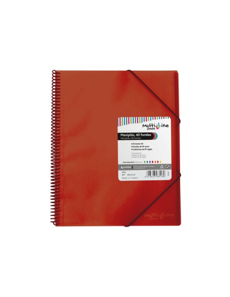 CARP. GRAFOPLAS 40 FUNDAS MAXIPLAS C/ESPIRAL ROJO