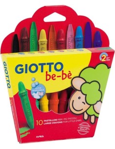 ESTUCHE 10 SUPER CERAS IRROMPIBLESSACAPUNTAS GIOTTO BE BE