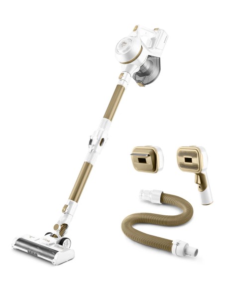U3 Digital Pet Aspiradora escoba 2 en 1 Batería Secar Sin bolsa 0,8 L Oro, Blanco 2,2 Ah