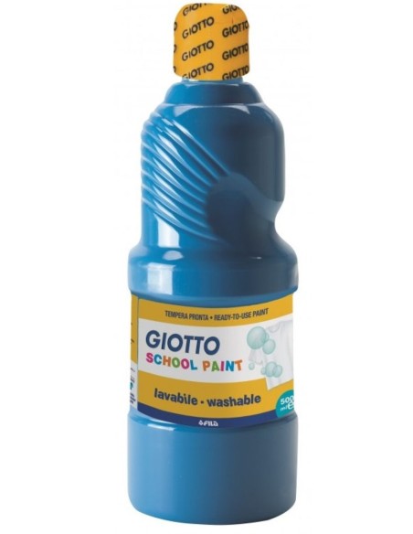 Bote tempera escolar Giotto 500ml azul cian