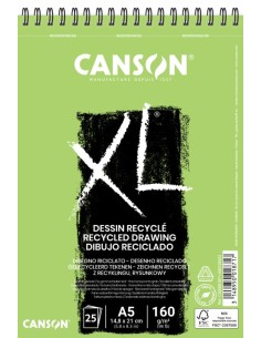 Bloc dibujo Canson XL reciclado A5 25 hojas 160 gramos