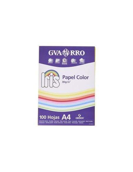 PAQUETE IRIS REPRO A4 100H 80G COLOR AMARILLO LIMON GUARRO