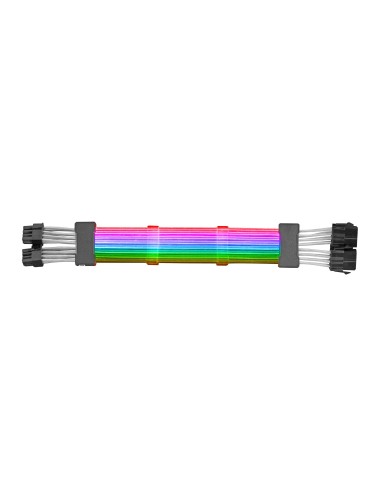 MCA-16, Cable Extensor ARGB 8+8pin PCIe para Tarjeta Gráfica, LEDs Ultrabrillantes, Compatibilidad Total, AWG18 de Cobre Puro, 3