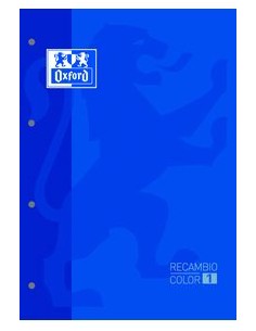 Paq 5 recambio color1 azul marin a4 80h 4 taladros 90g cuadriculado 5x5