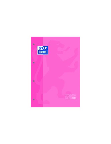 Paq 5 recambio color1 rosa chicle a4 80h 4 taladros 90g cuad5x5