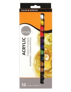 ESTUCHE 12 TUBOS 12ML COLORES ACRILICOS