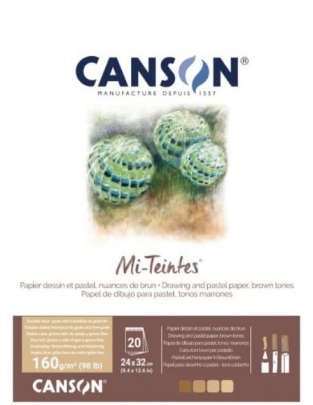 Bloc encolado canson mi teintes 24x32cm 30h 160g hojas tonos tierra Bloc encolado canson mi teintes 24x32cm 30h 160g hojas tonos tierra