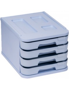 FICHERO CON 4 CAJONES DE SOBREMESA AZUL PASTEL