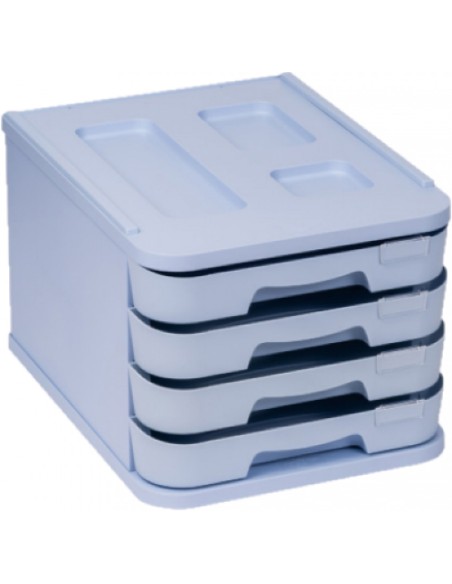 FICHERO CON 4 CAJONES DE SOBREMESA AZUL PASTEL