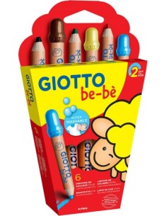 ESTUCHE 6 SUPER LAPICES COLORES CON SACAPUNTAS GIOTTO BE BE