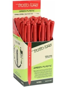 C 50 BOLIGRAFO TRATTO UNO ROJO PUNTA 10MM RECYCLED