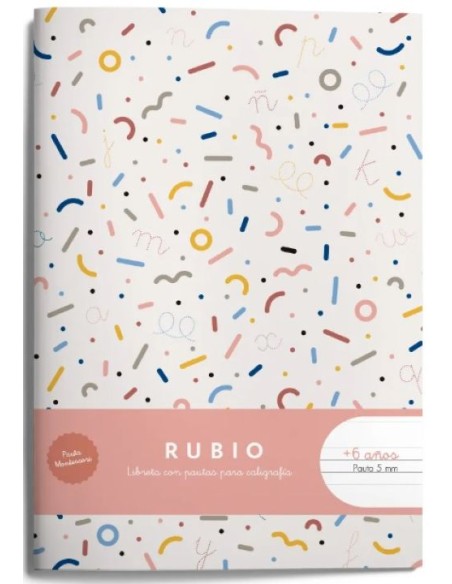 Libreta a5 44h 80g pauta montessori 5mm con margen