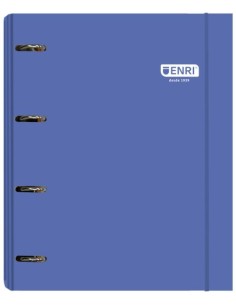 Carpebloc a4 4 anillas 35mm recambio 100 hojas 80 g 5 colores de banda color azul