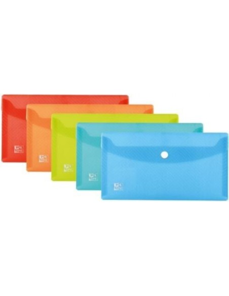 Paq 5 carpeta sobre plastico a4 cierre broche colores pastel