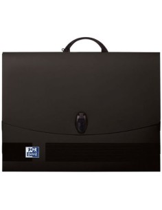 Maletin portadocumentos con asa a3 cierre con clip lomo 25 mm color negro