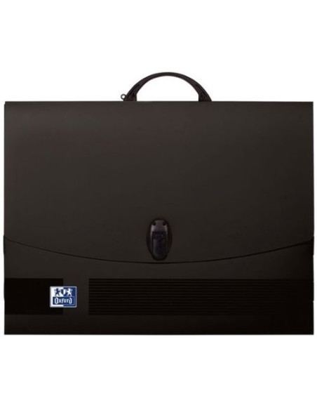 Maletin portadocumentos con asa a3 cierre con clip lomo 25 mm color negro