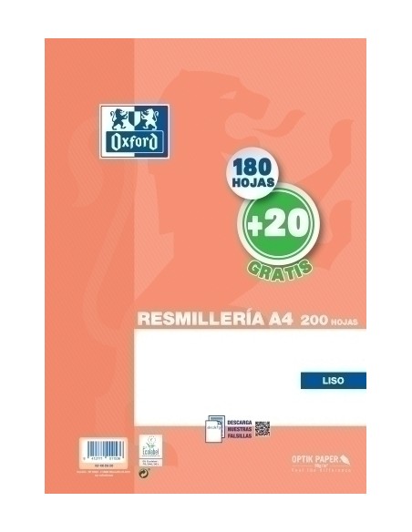 PAPEL OXFORD A4 200h LISO NARANJA