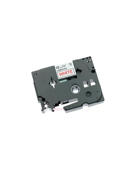 Gloss Laminated Labelling Tape - 12mm, Red/White cinta para impresora de etiquetas TZ