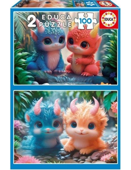 PUZZLE 2X100 PIEZAS MONSTRUOS ADORABLES