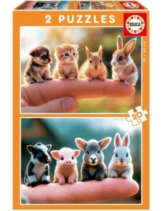 PUZZLE 2X20 PIEZAS BEBES ANIMALES