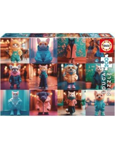 PUZZLE 200 PIEZAS ANIMALES DE MODA